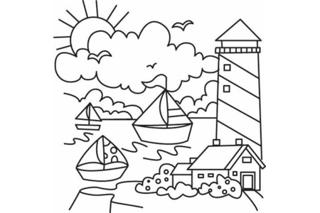 Coloriage Phare 04 – 10doigts.fr